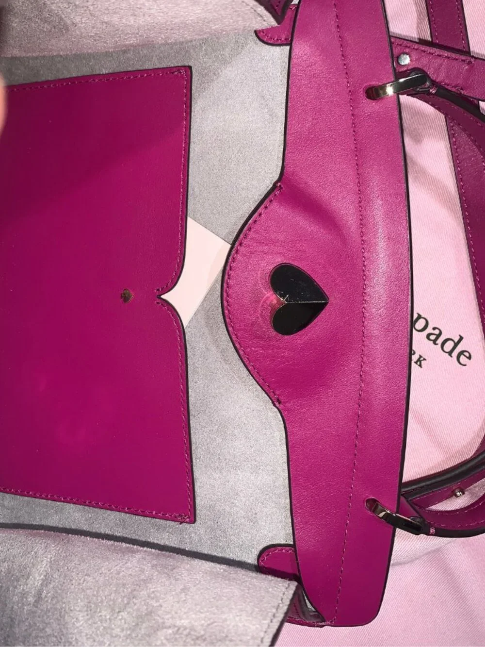 Kate Spade Romy Satchel Leather Crossbody in Berry Blitz - Pre-Loved